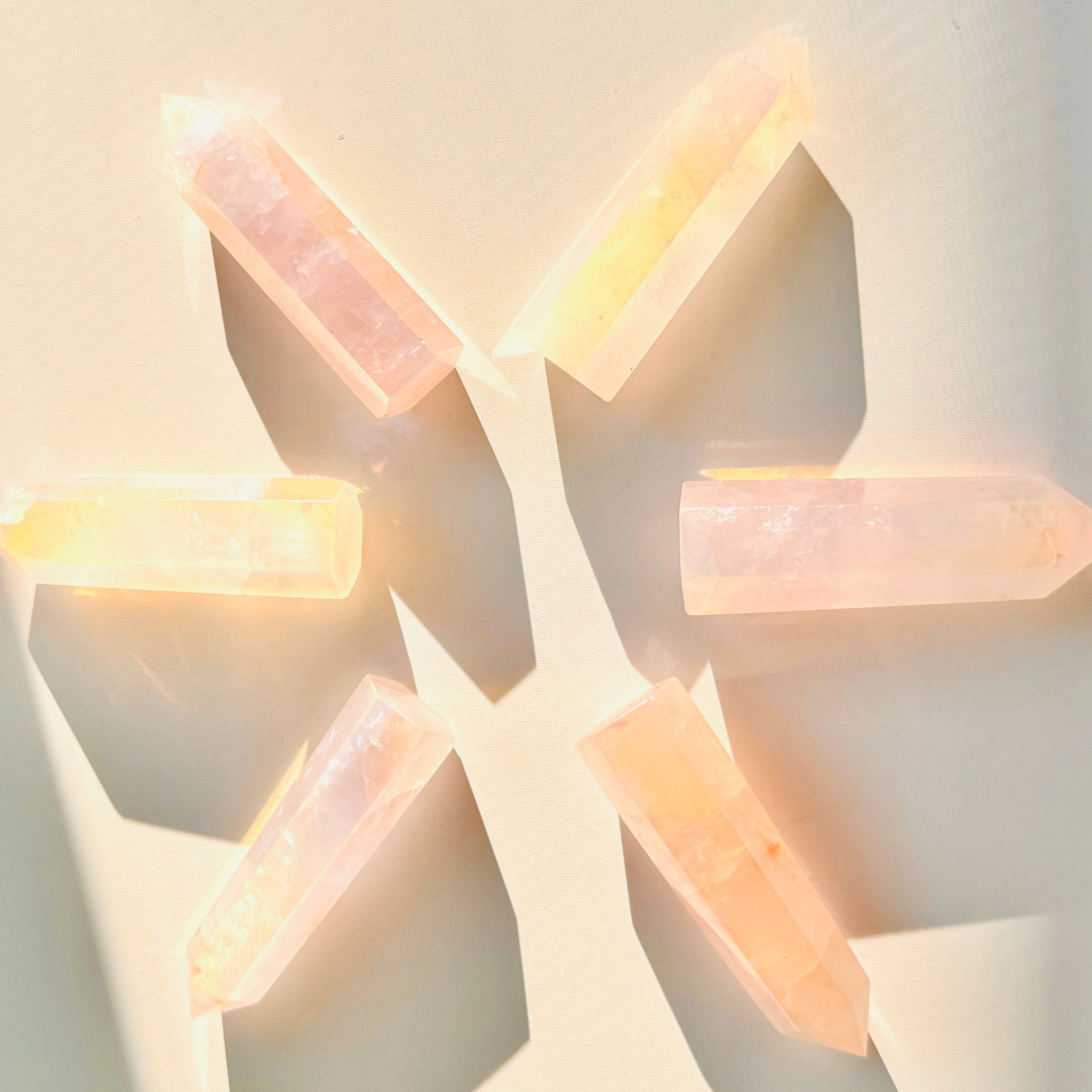 Crystal wall art with geometric design on a light background
