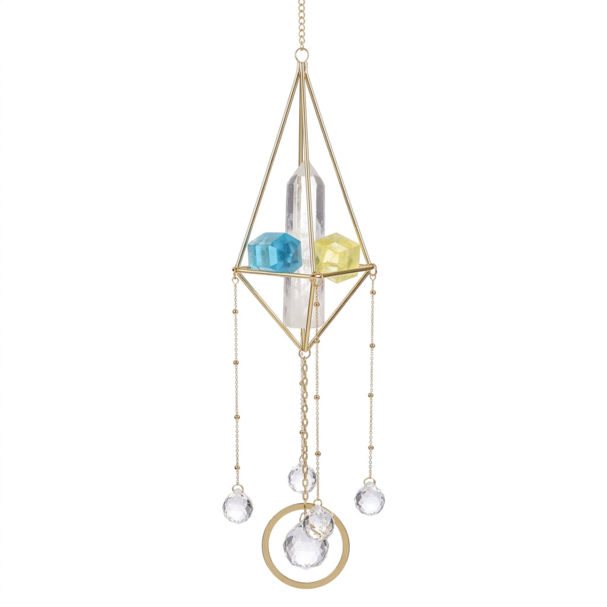 High Vibes Angel Aura Quartz Tower Suncatcher