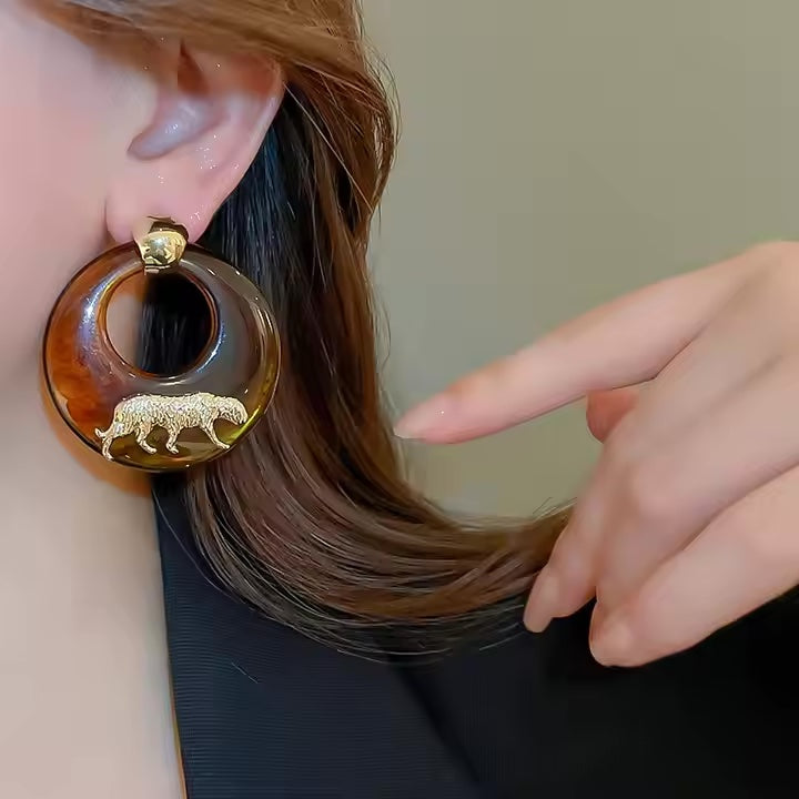 Geometric Tiger Earrings