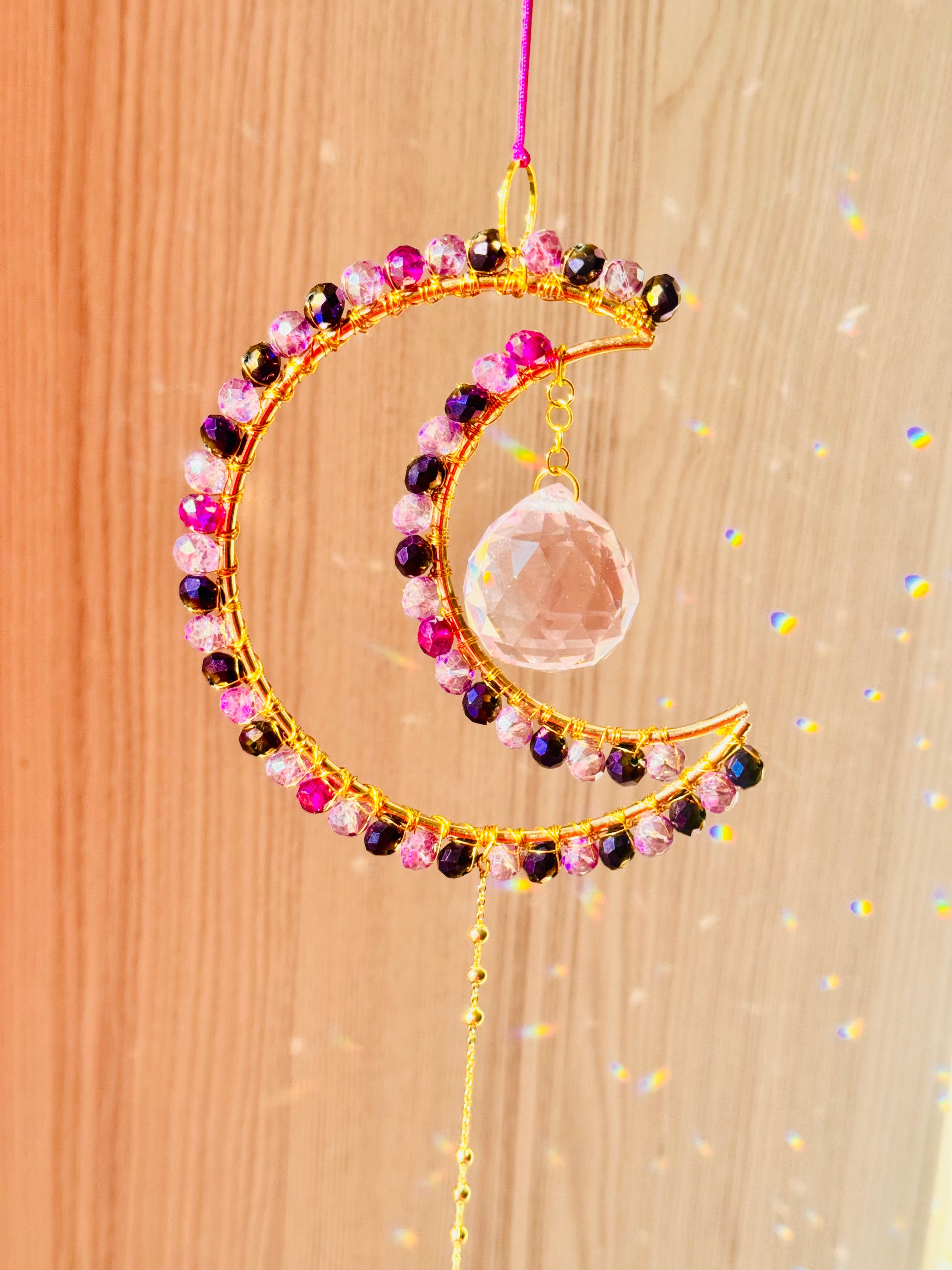 Midi Crescent Shades of Violet Suncatcher