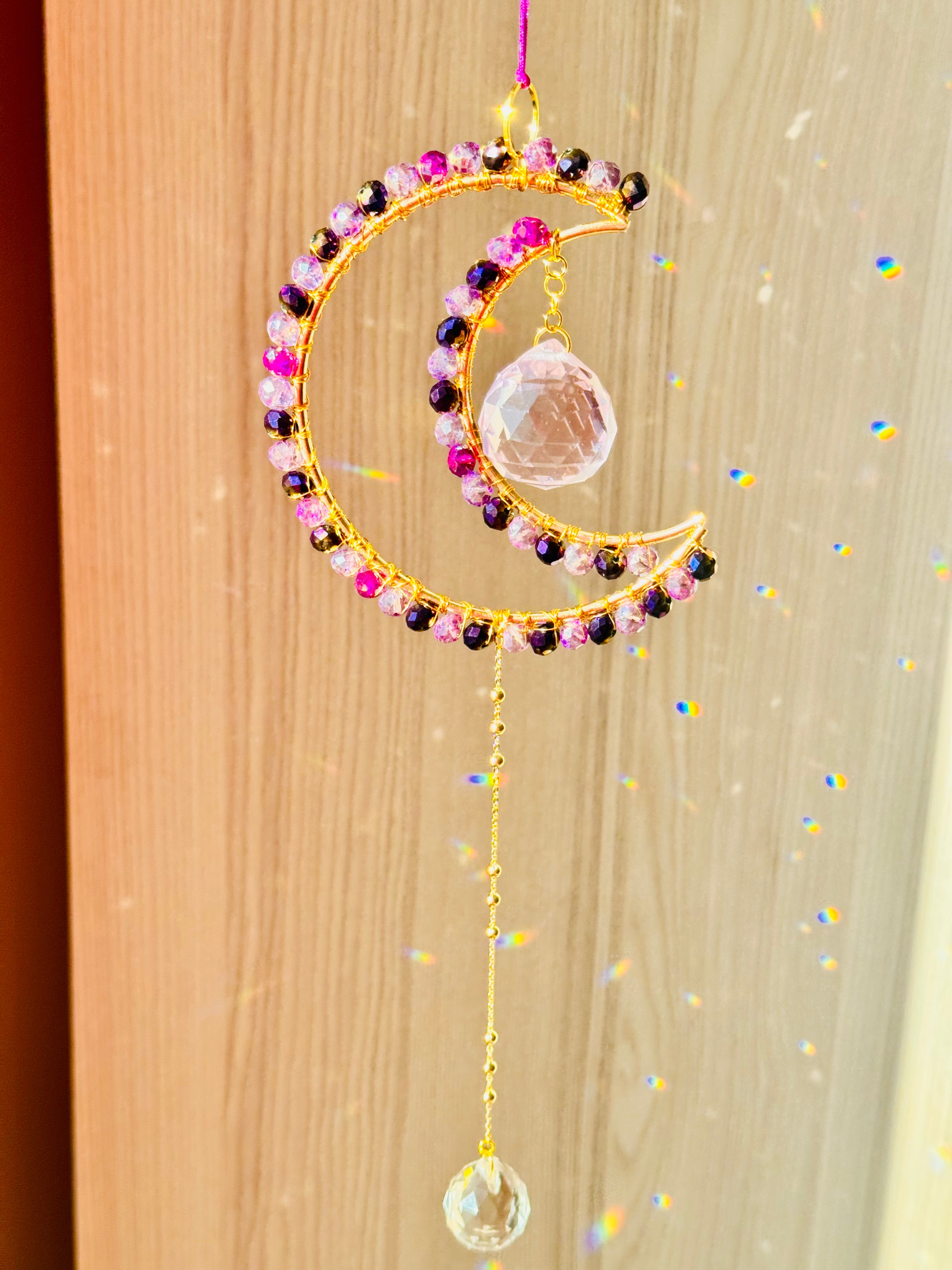 Midi Crescent Shades of Violet Suncatcher