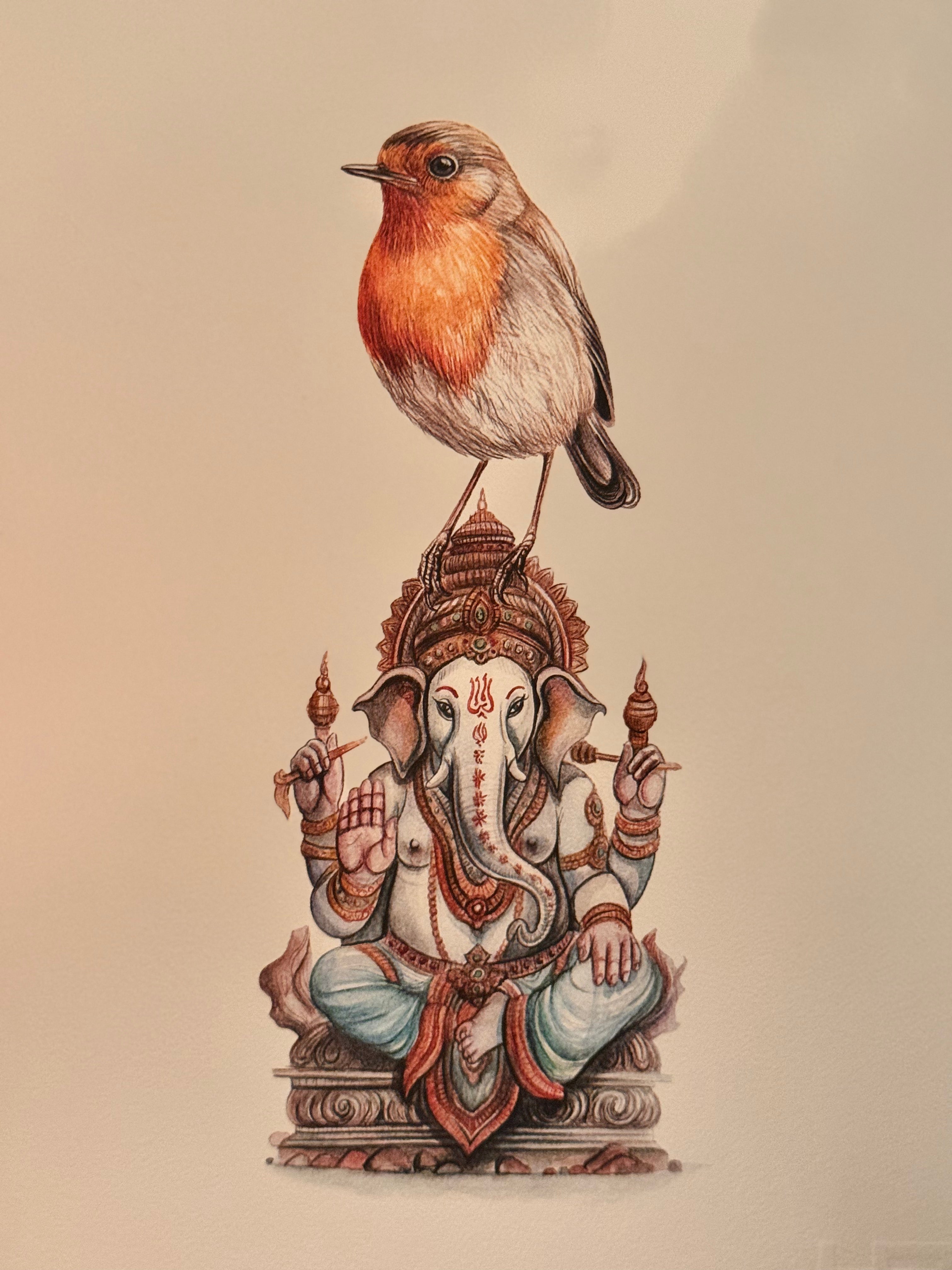 Ganesha and Robin Print