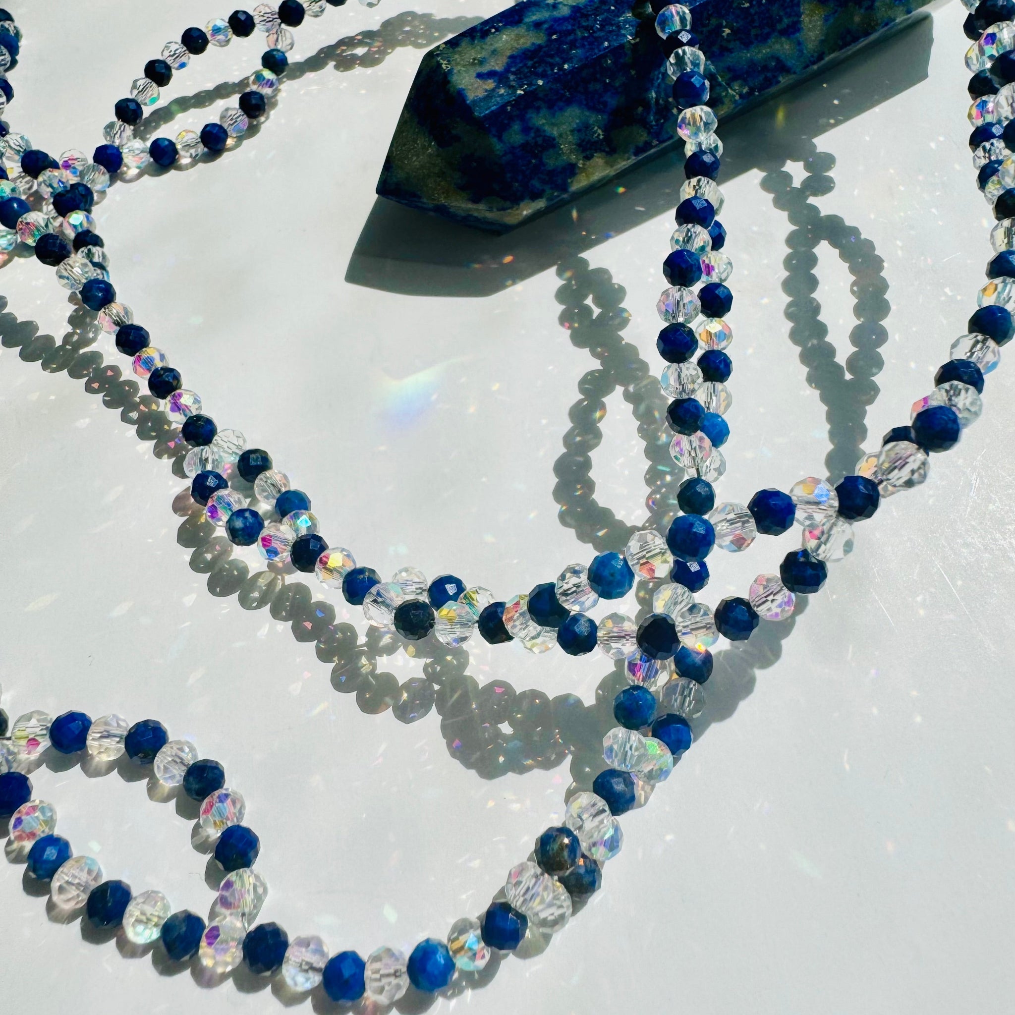 Lapis Lazuli Tantric necklace closeup photo