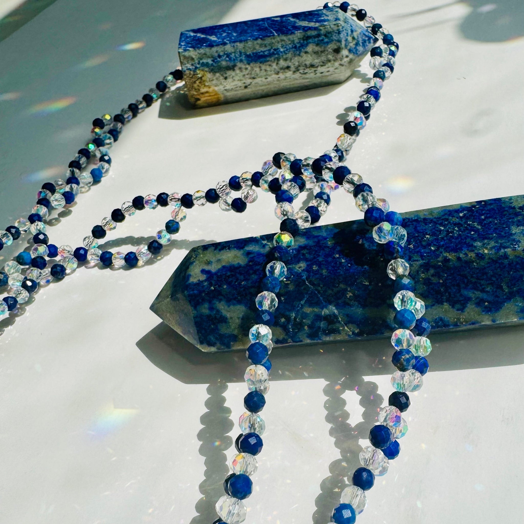 closeup lapis lazuli tantric necklace photo on lapis lazuli tower crsytal