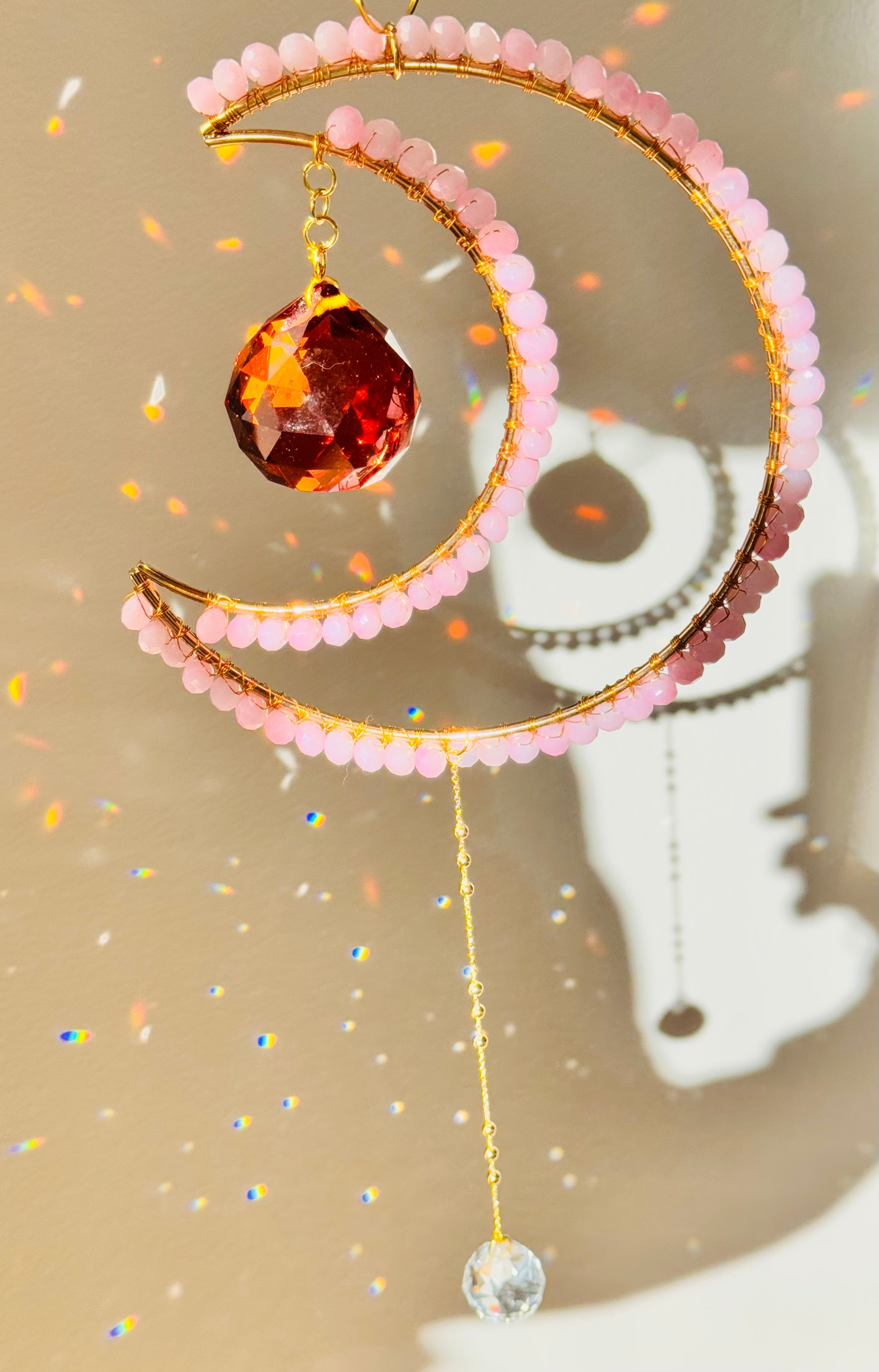 Maxi Crescent Cotton Pink Suncatcher