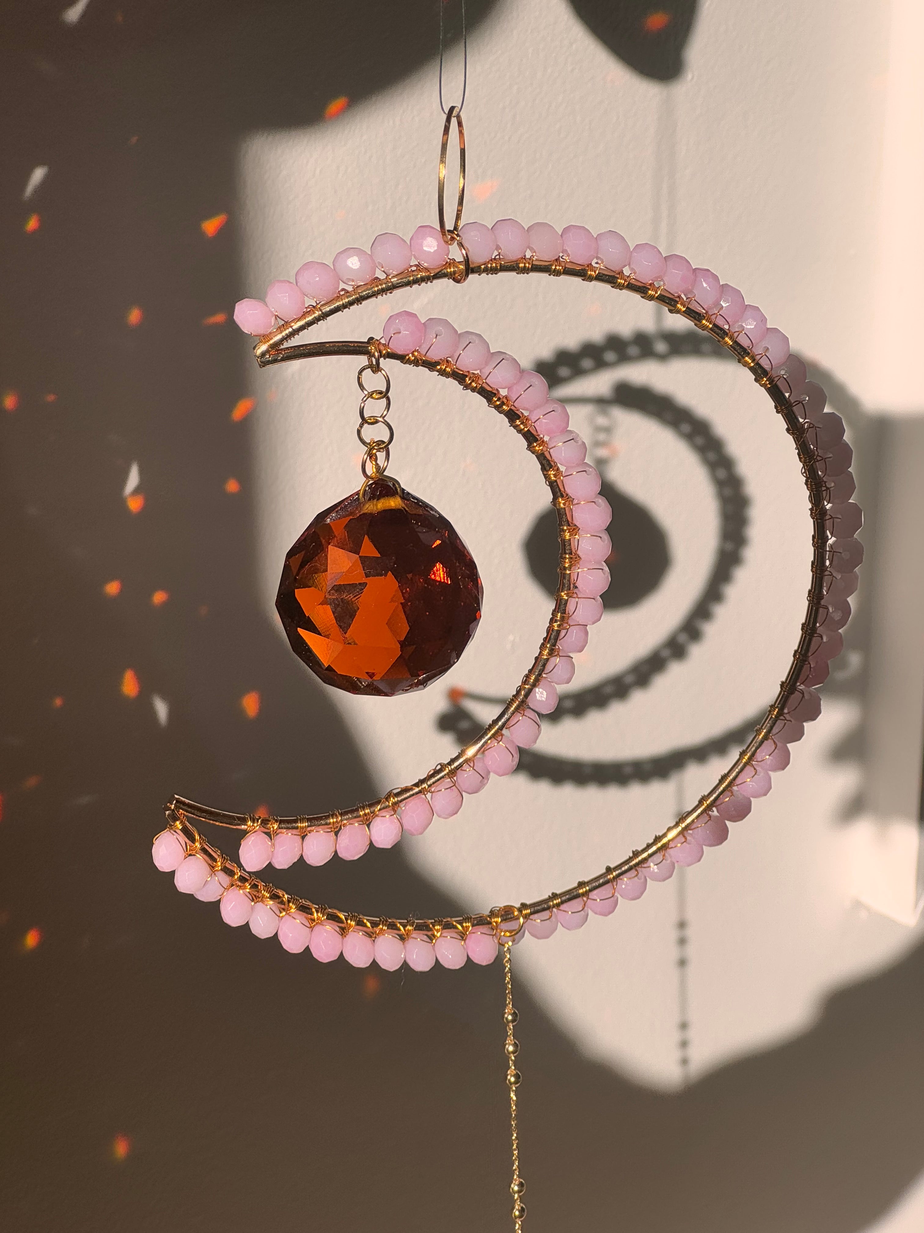 Maxi Crescent Cotton Pink Suncatcher