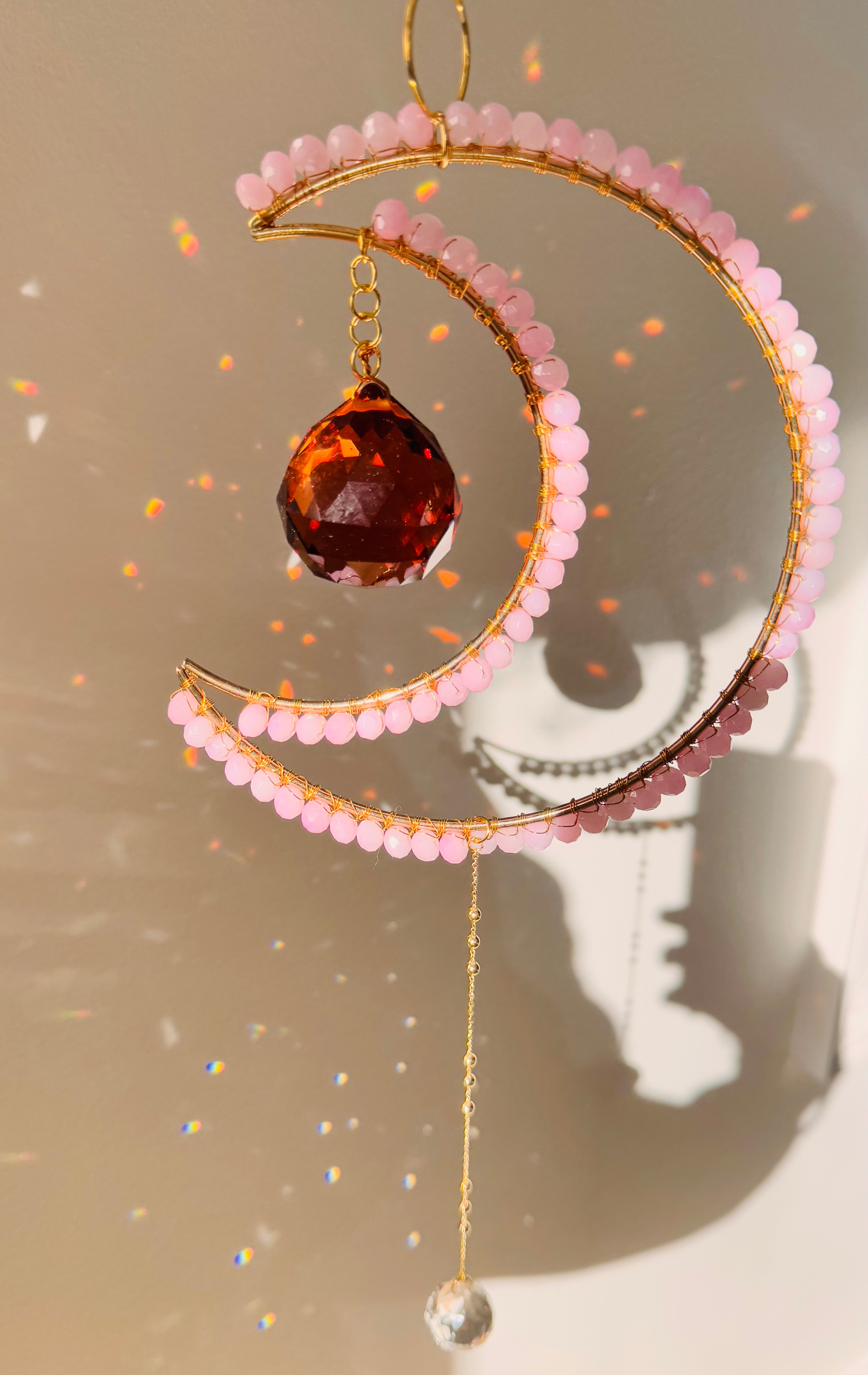 Maxi Crescent Cotton Pink Suncatcher