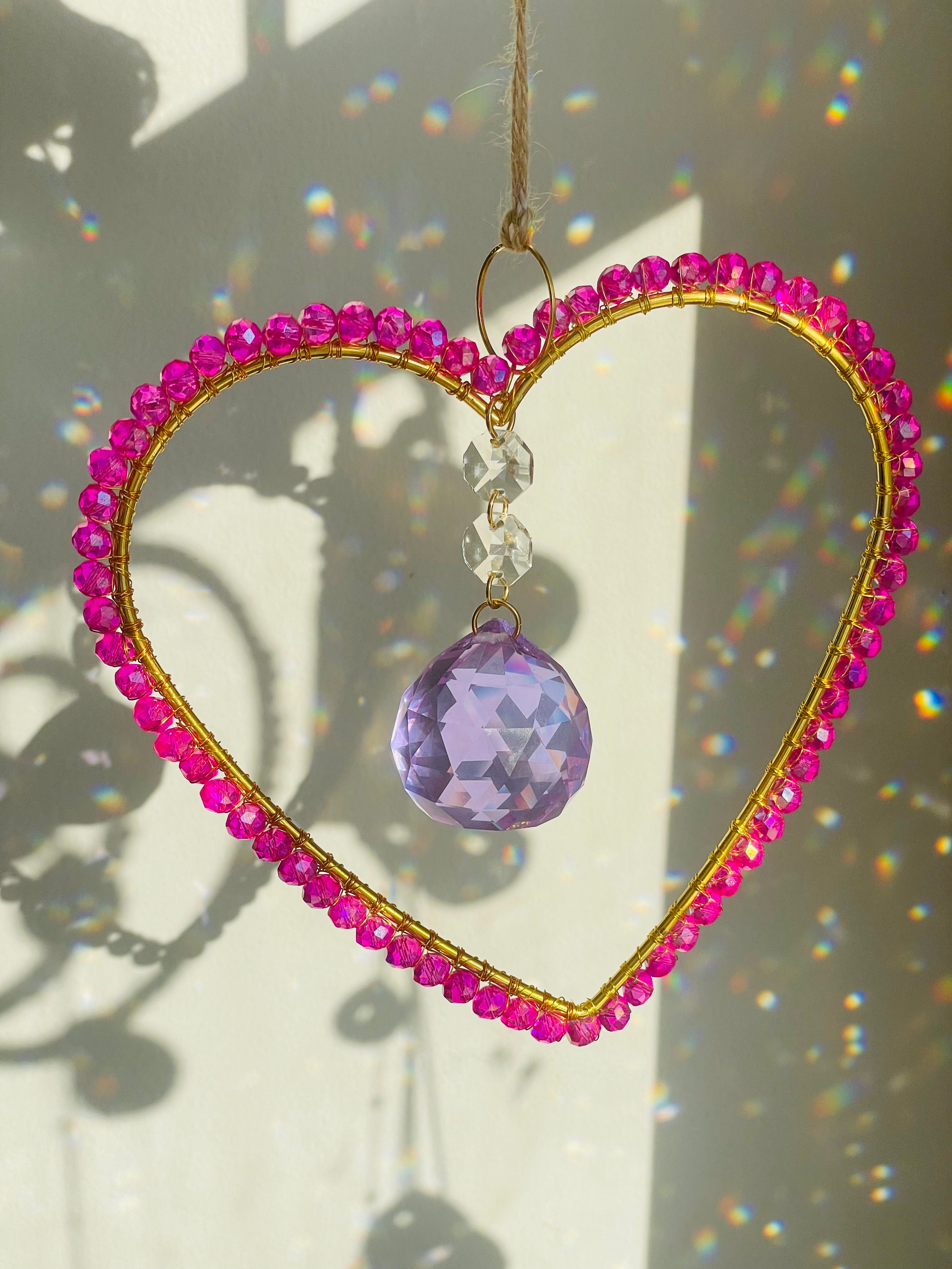 Maxi Heart Magenta Suncatcher