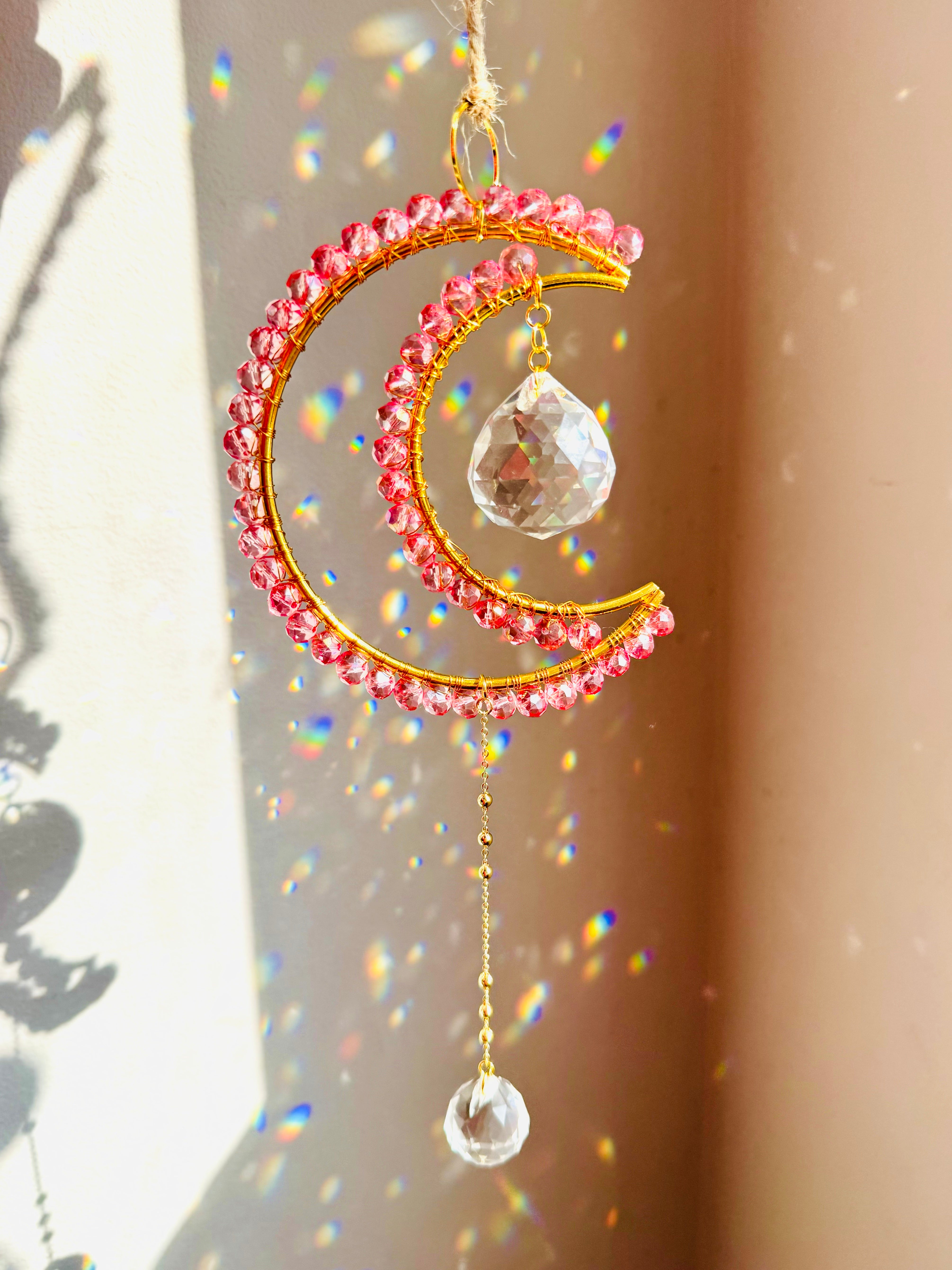 Midi Crescent Pink Suncatcher
