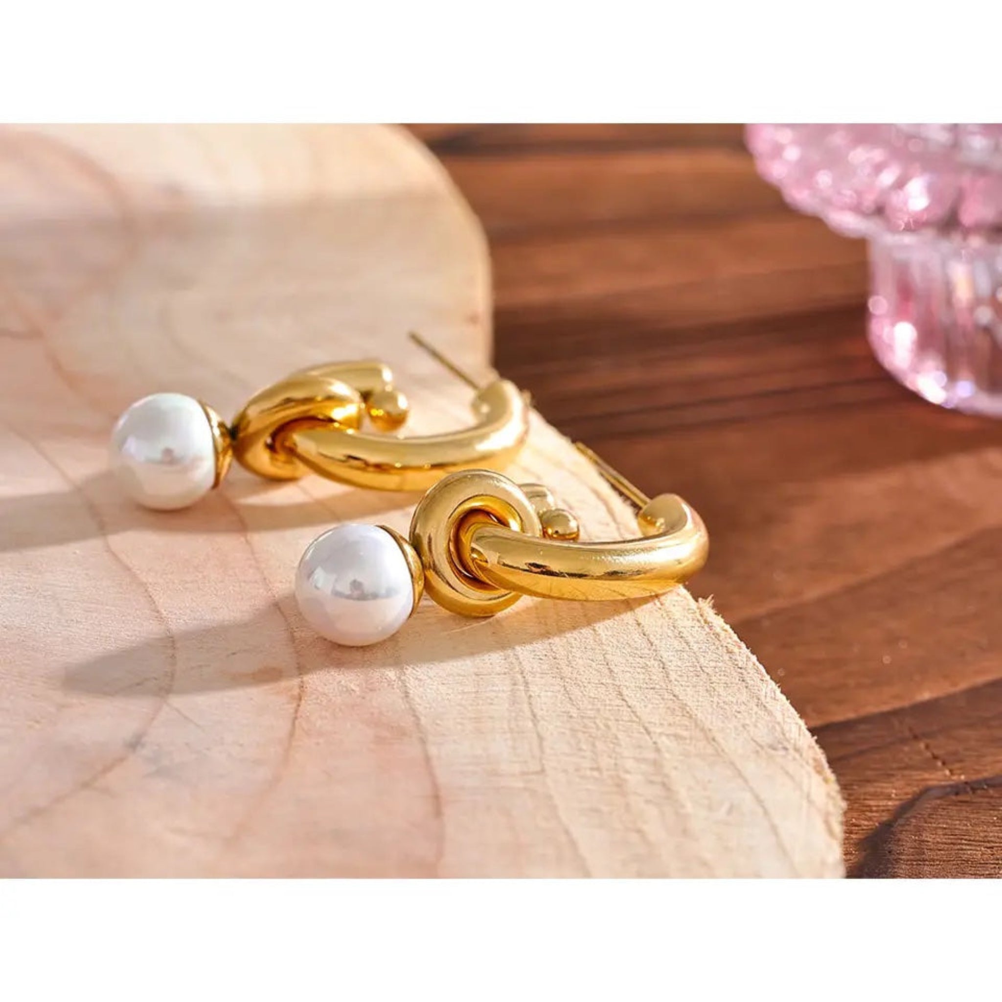 Pearl Lock Drop Earrings