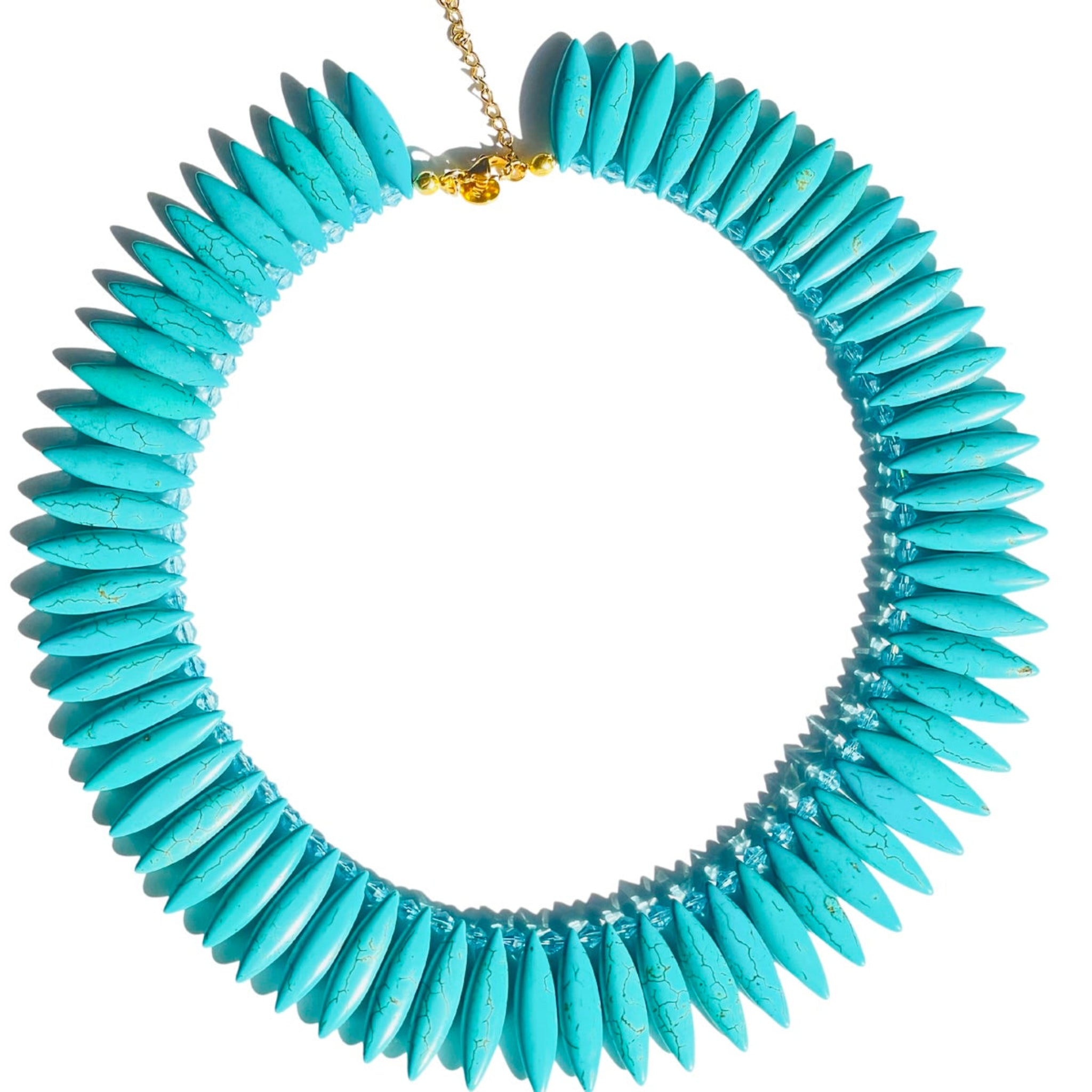 spike cut collar turquoise necklace