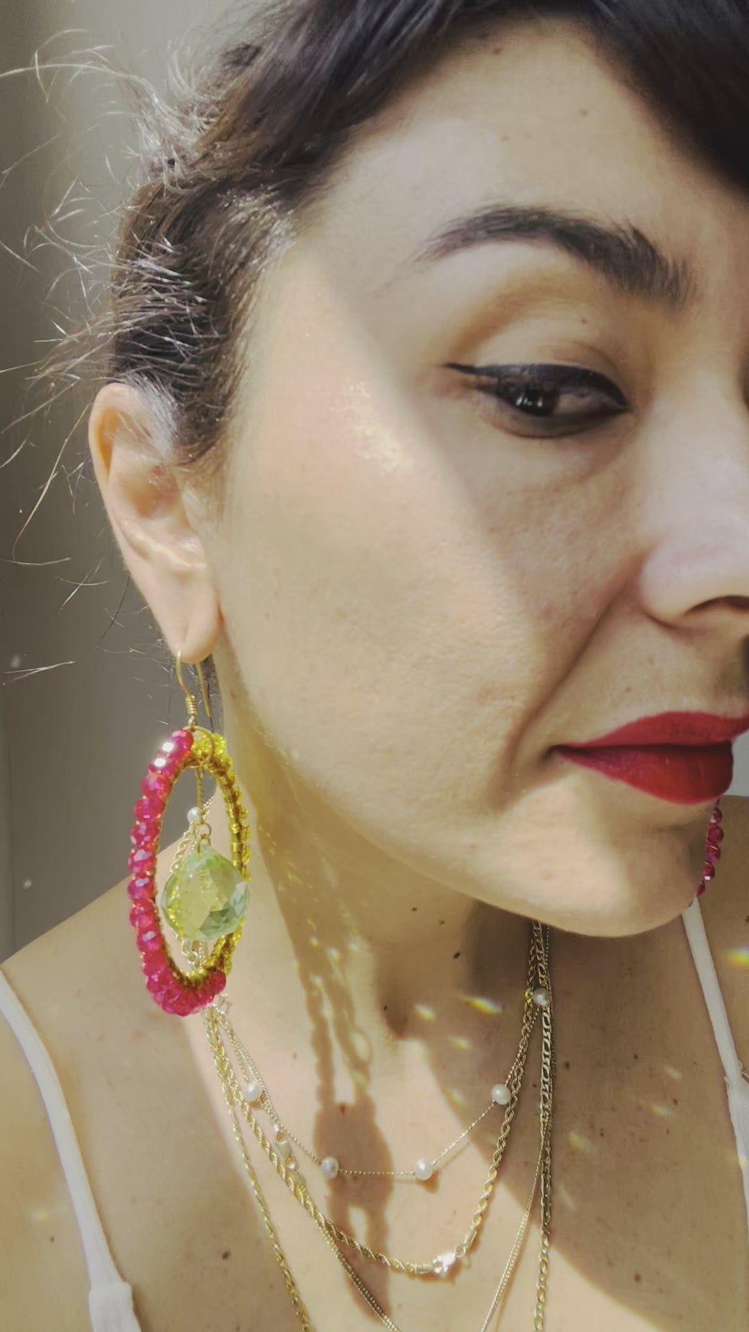 Glamour Suncatcher Earrings video on model