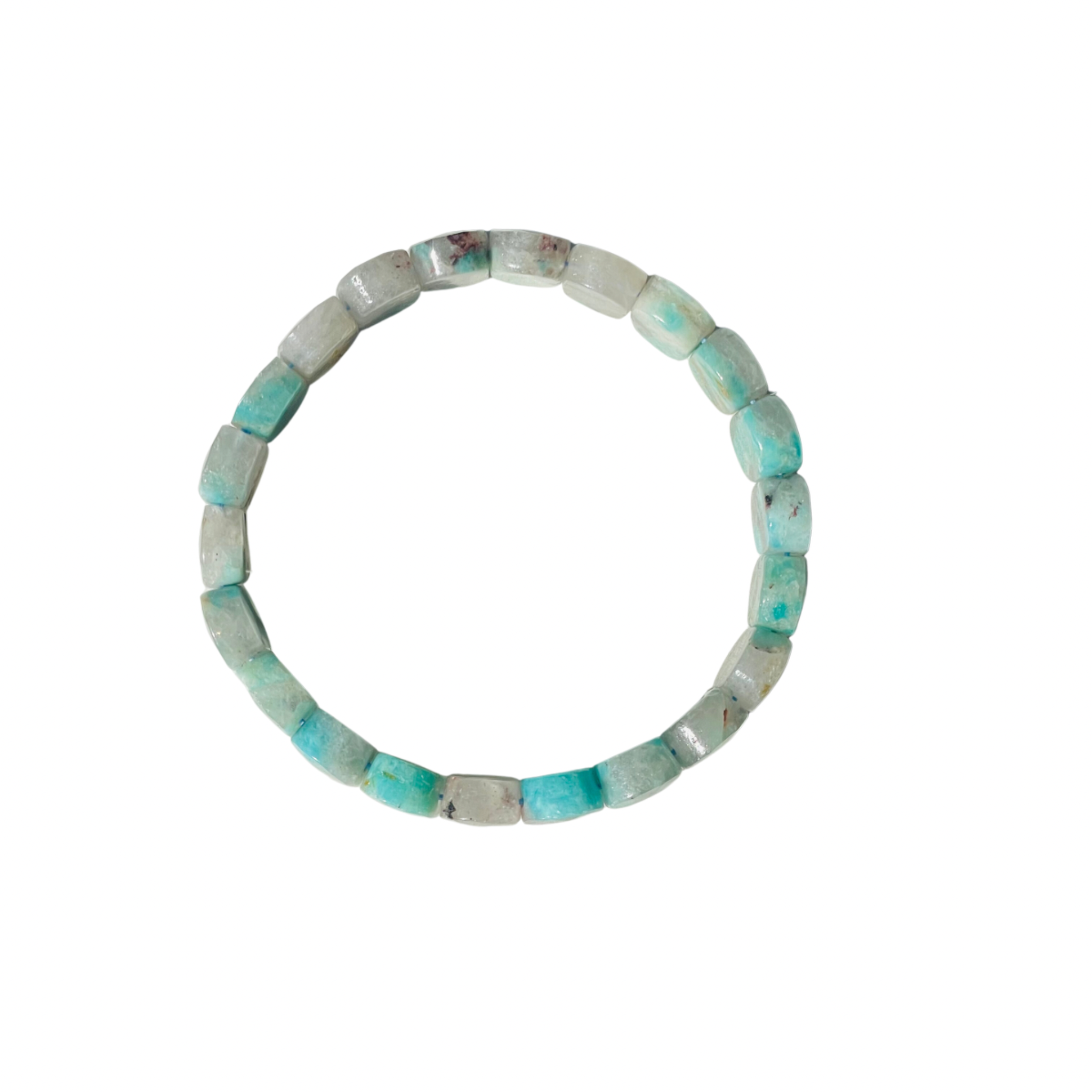 closeup photo of Amazonite bracelet