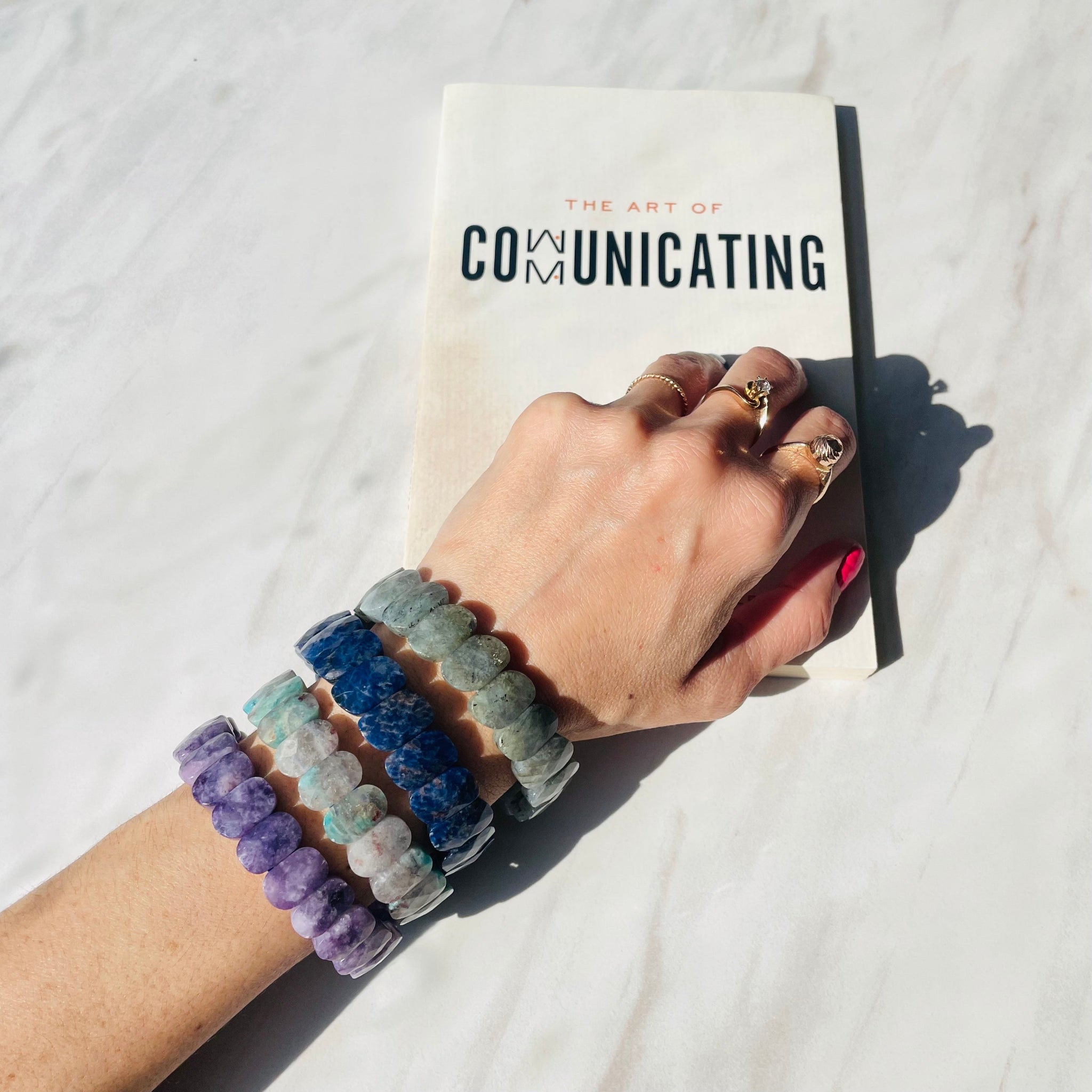 Lepidolite, Amazointe, Sodalite, Labradorite chunky bracelet