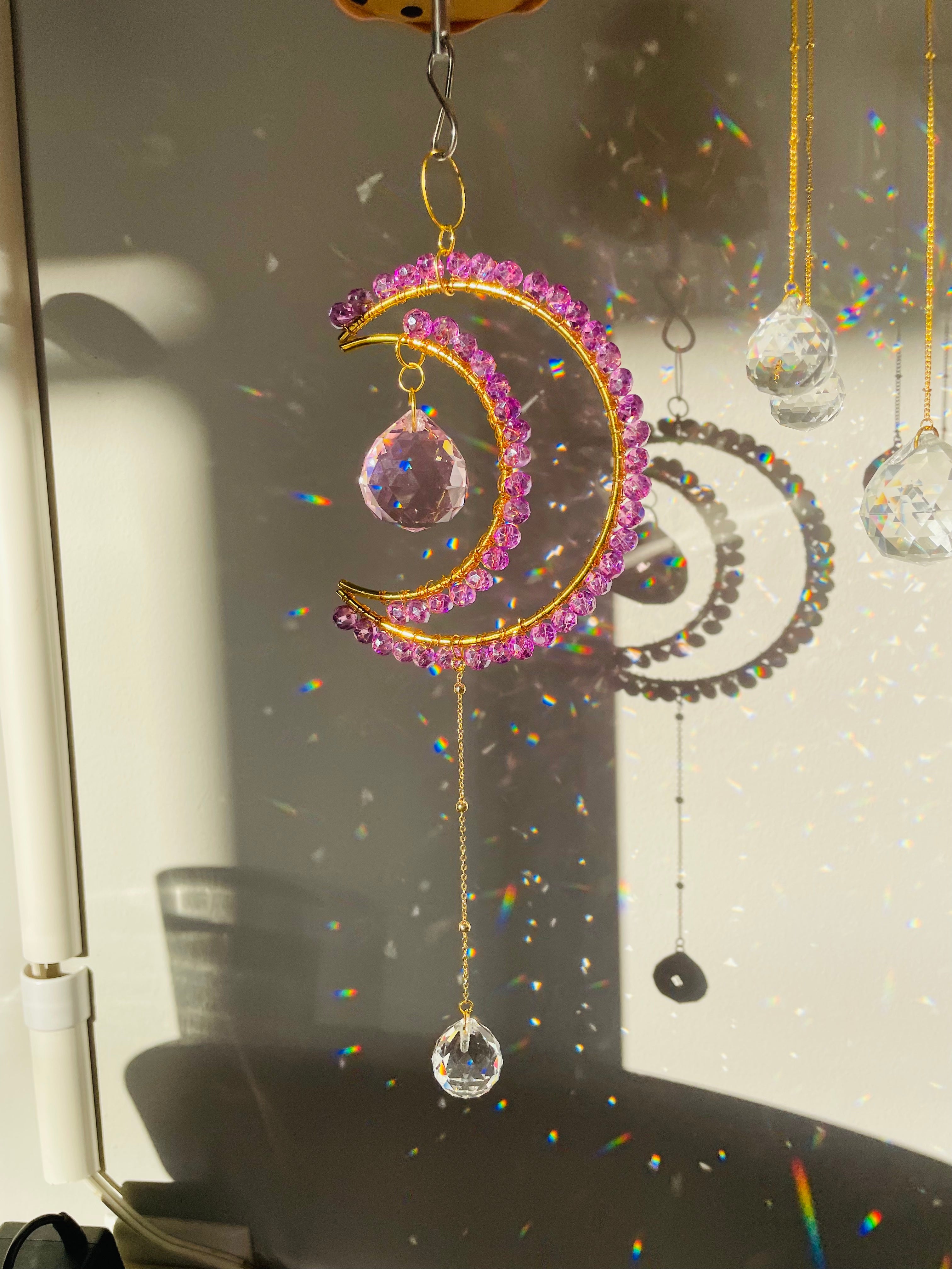 Midi Crescent Lilac Pink Suncatcher