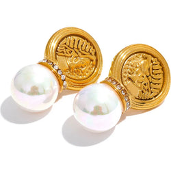 Ancient Pearl Stud Earrings