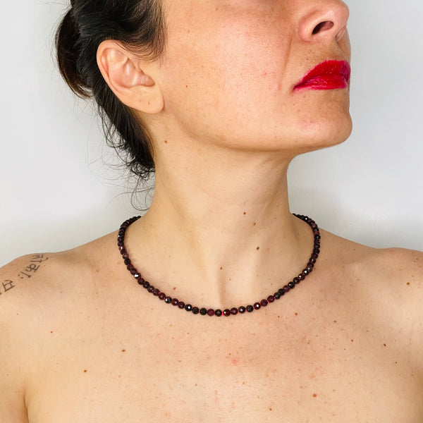 Courage Beaded Garnet Necklace