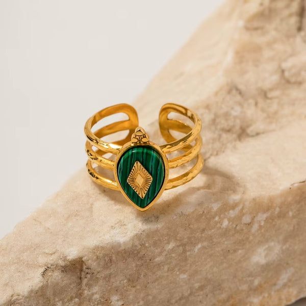 Crown Malachite Ring