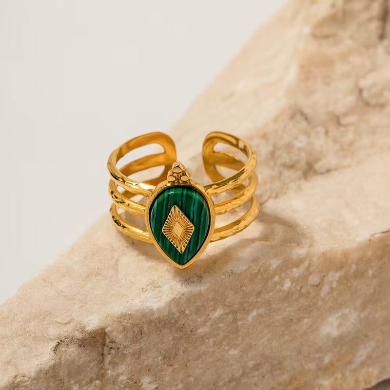 Crown Malachite Ring
