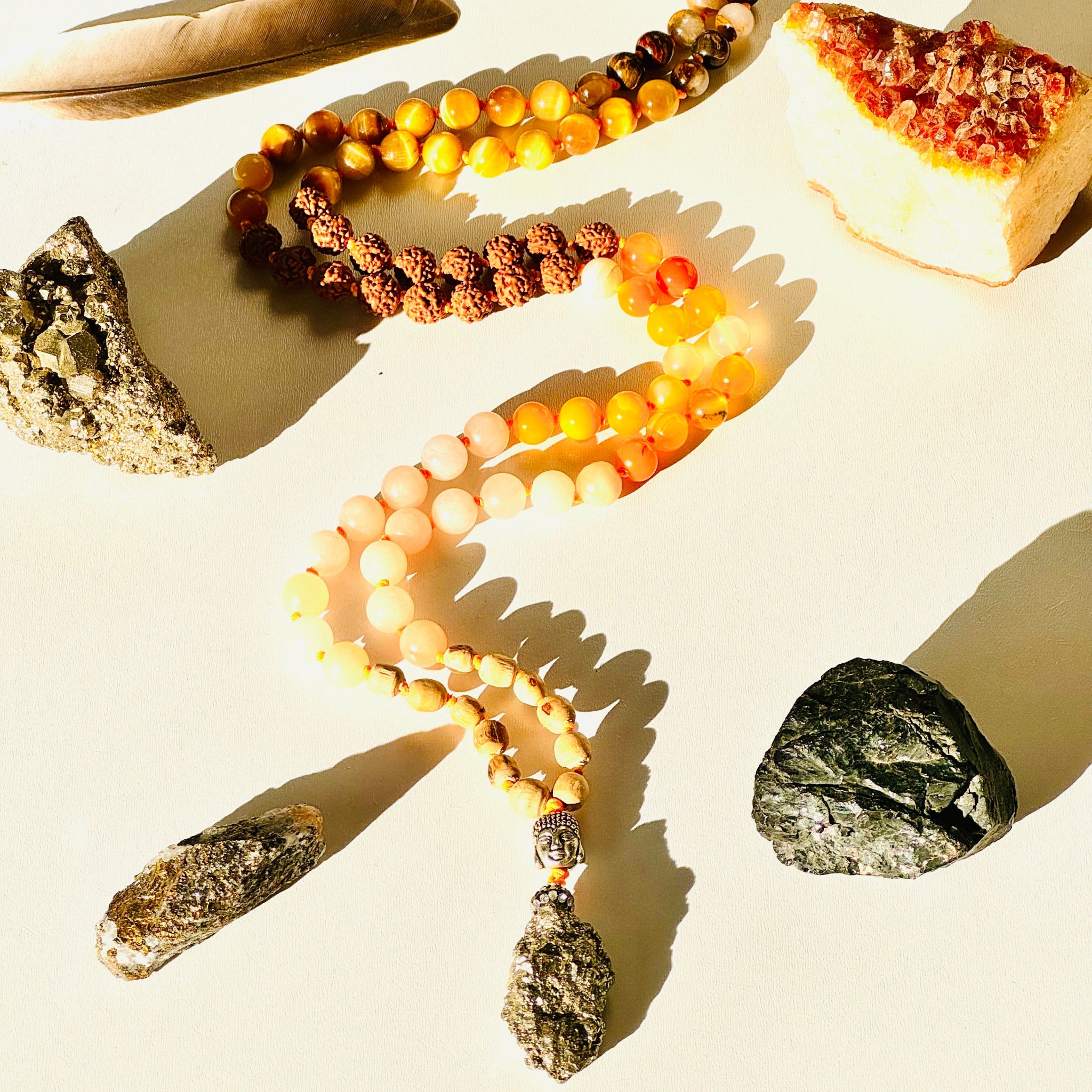 Fire Mala with crystals