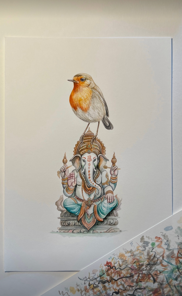 Ganesha and Robin Print