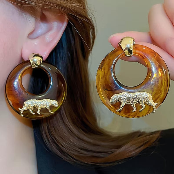 Geometric Tiger Earrings