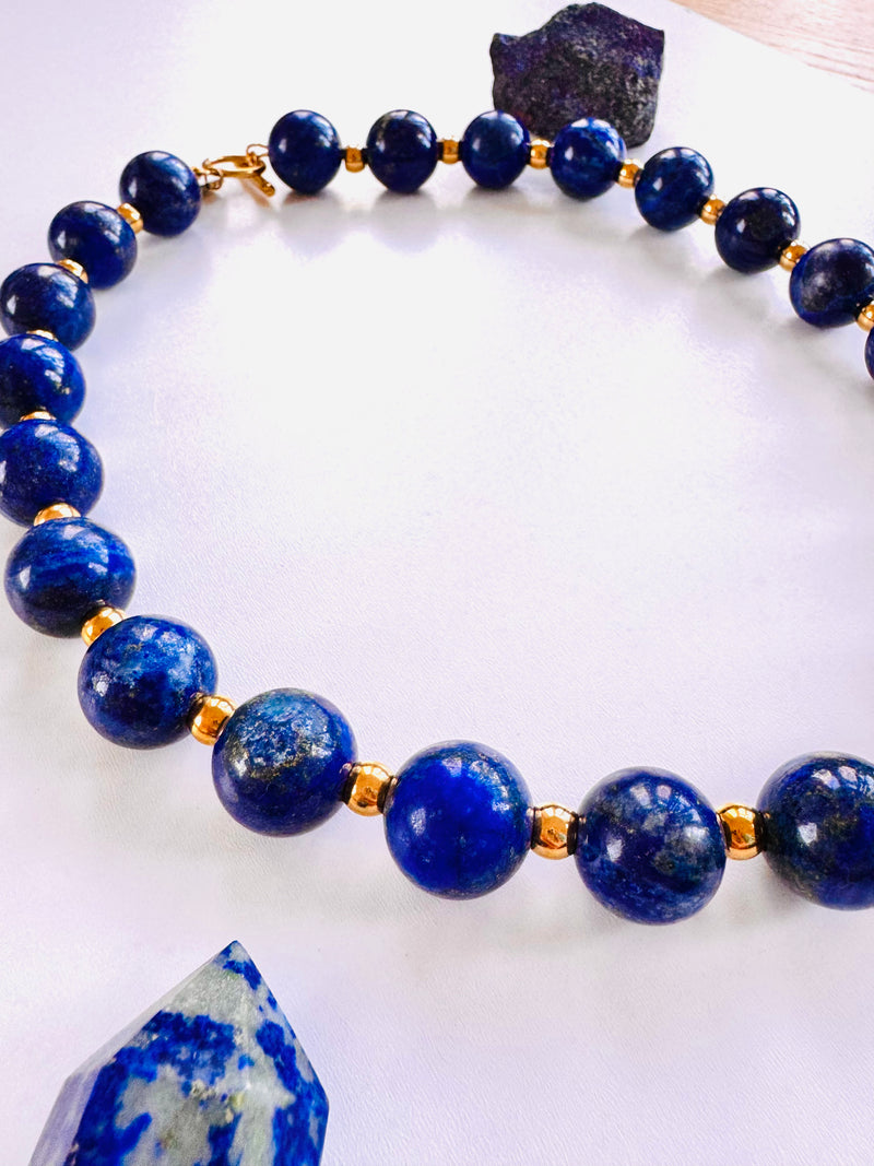 Sacred Knowledge Lapis Lazuli Statement Necklace