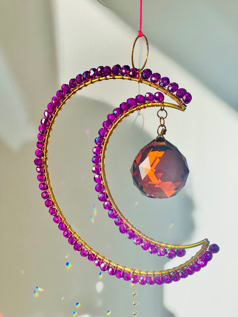 Maxi Crescent Magenta Suncatcher