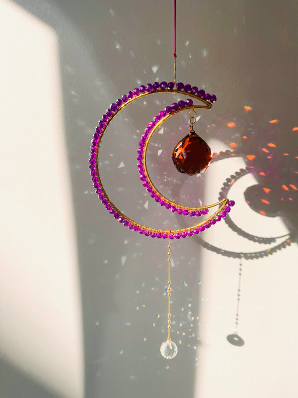 Maxi Crescent Magenta Suncatcher