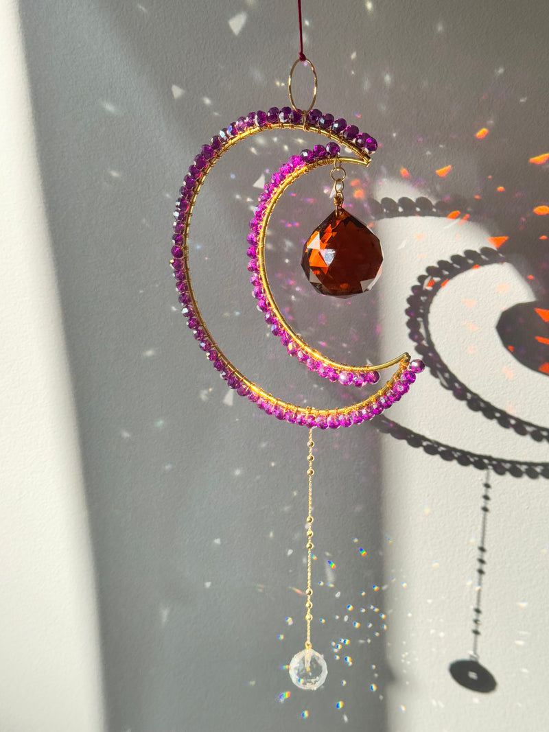 Maxi Crescent Magenta Suncatcher