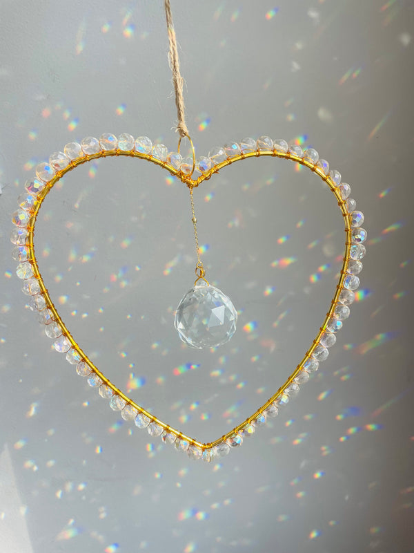 Mega Heart Clear Suncatcher