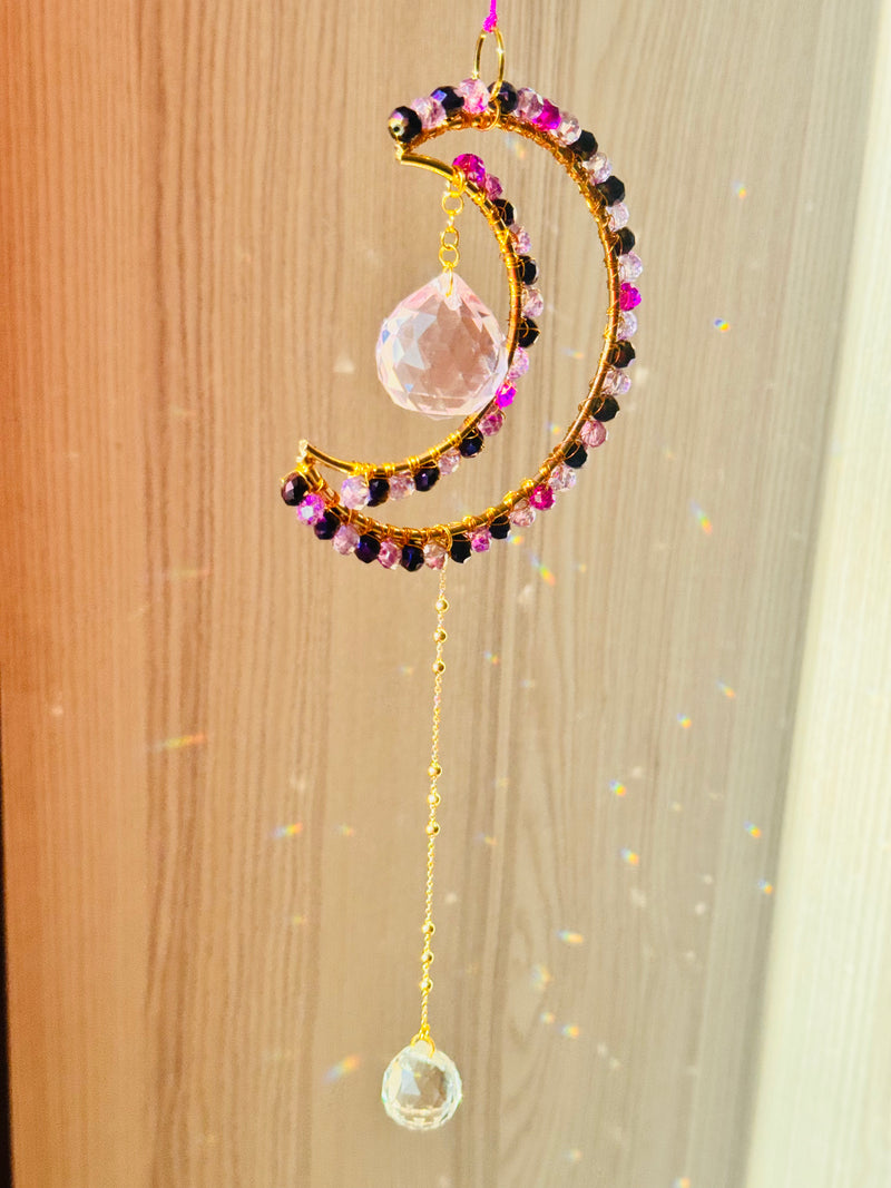 Midi Crescent Shades of Violet Suncatcher