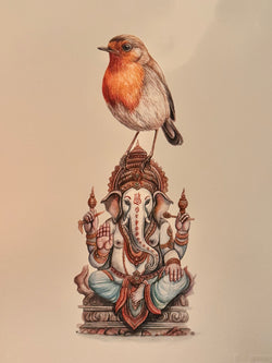 Ganesha and Robin Print