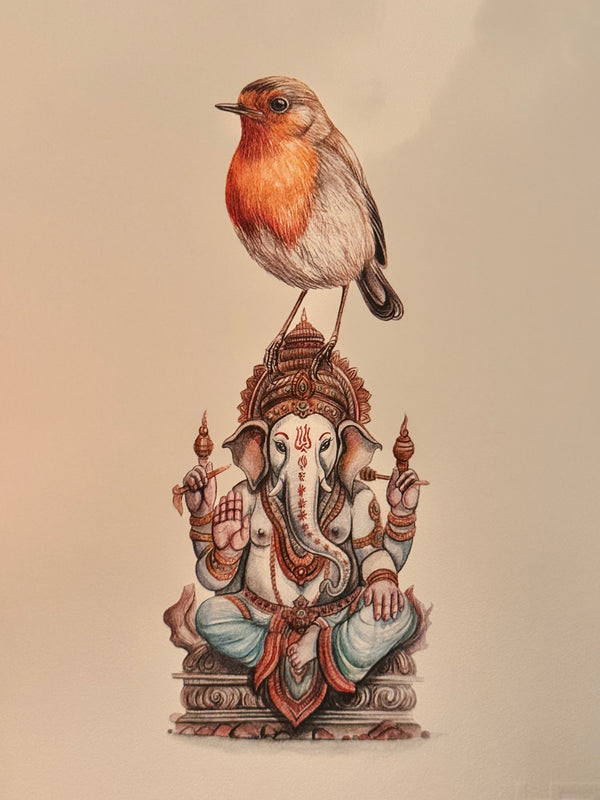 Ganesha and Robin Print