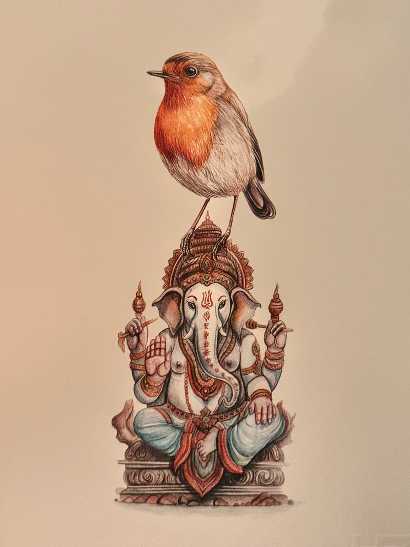 Ganesha and Robin Print