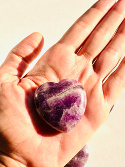 Amethyst Heart-Shaped Palm Crystal