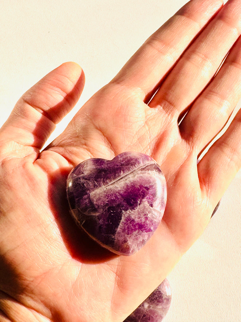Amethyst Heart-Shaped Palm Crystal