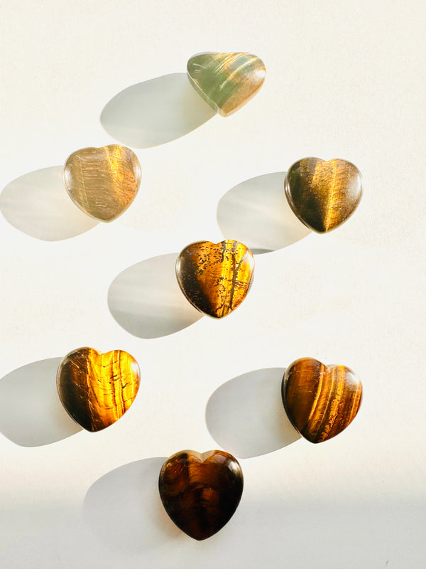 Tiger's Eye Heart Shaped Palm Crystal