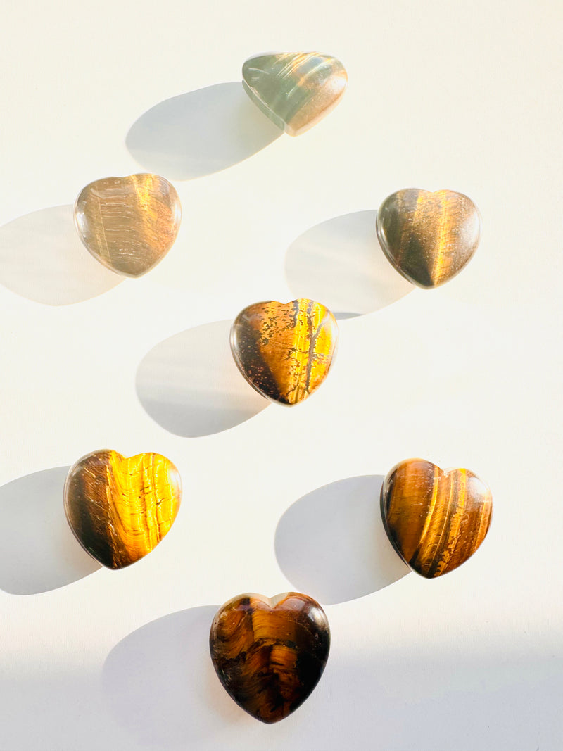 Tiger's Eye Heart Shaped Palm Crystal