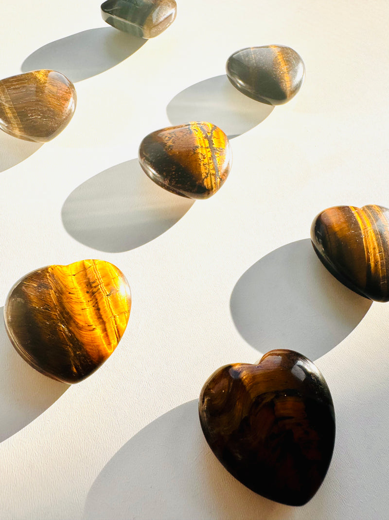 Tiger's Eye Heart Shaped Palm Crystal