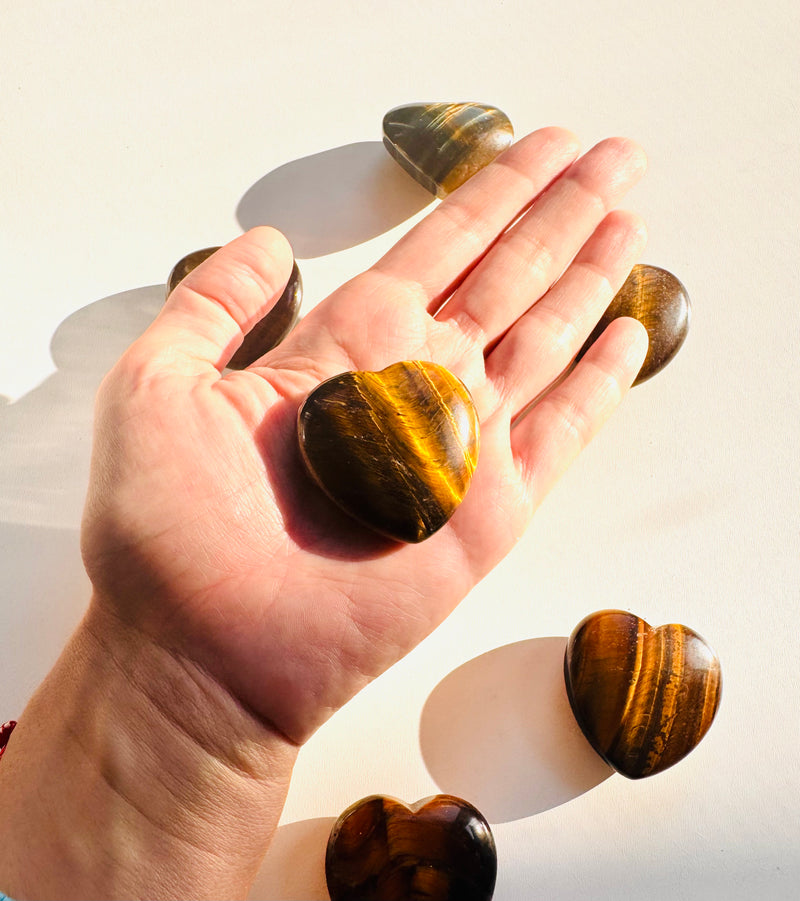 Tiger's Eye Heart Shaped Palm Crystal