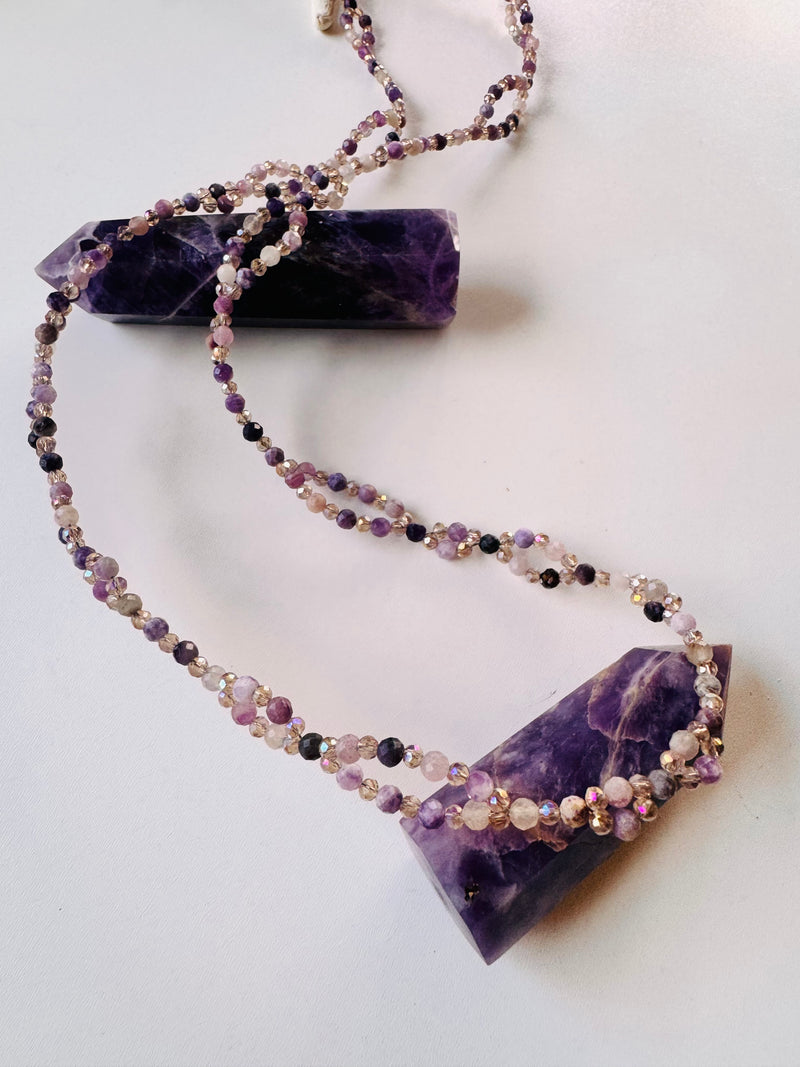 Transition Lepidolite Tantric Necklace