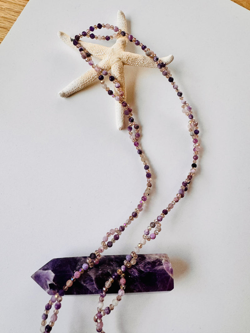 Transition Lepidolite Tantric Necklace