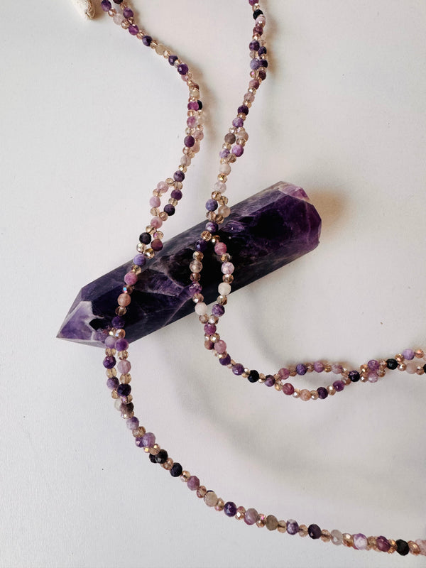 Transition Lepidolite Tantric Necklace