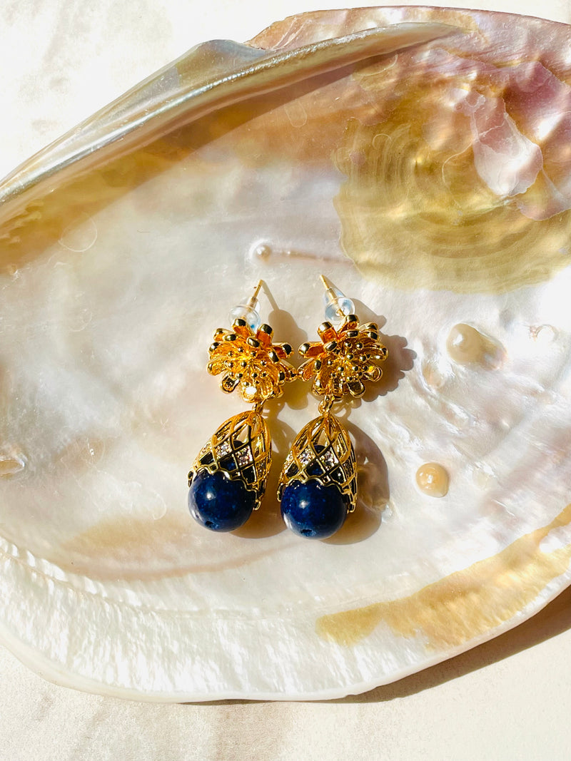Lapis Lazuli Bloom Earrings