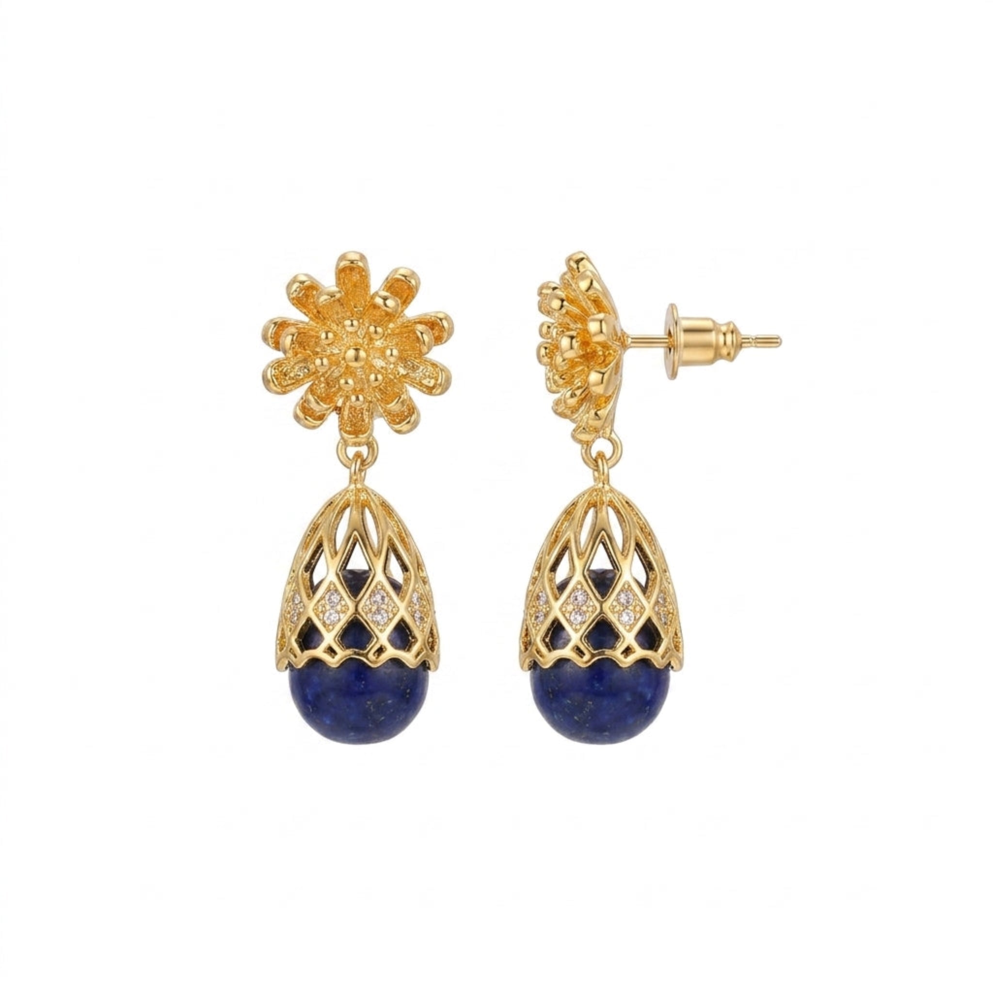 Lapis Lazuli Bloom Earrings