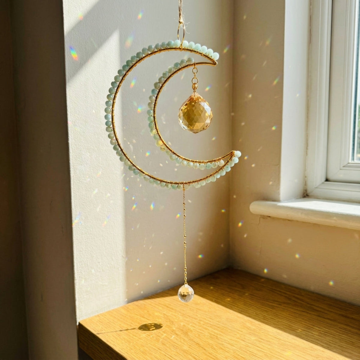 Maxi Crescent Ice Blue Sacred Light Talisman