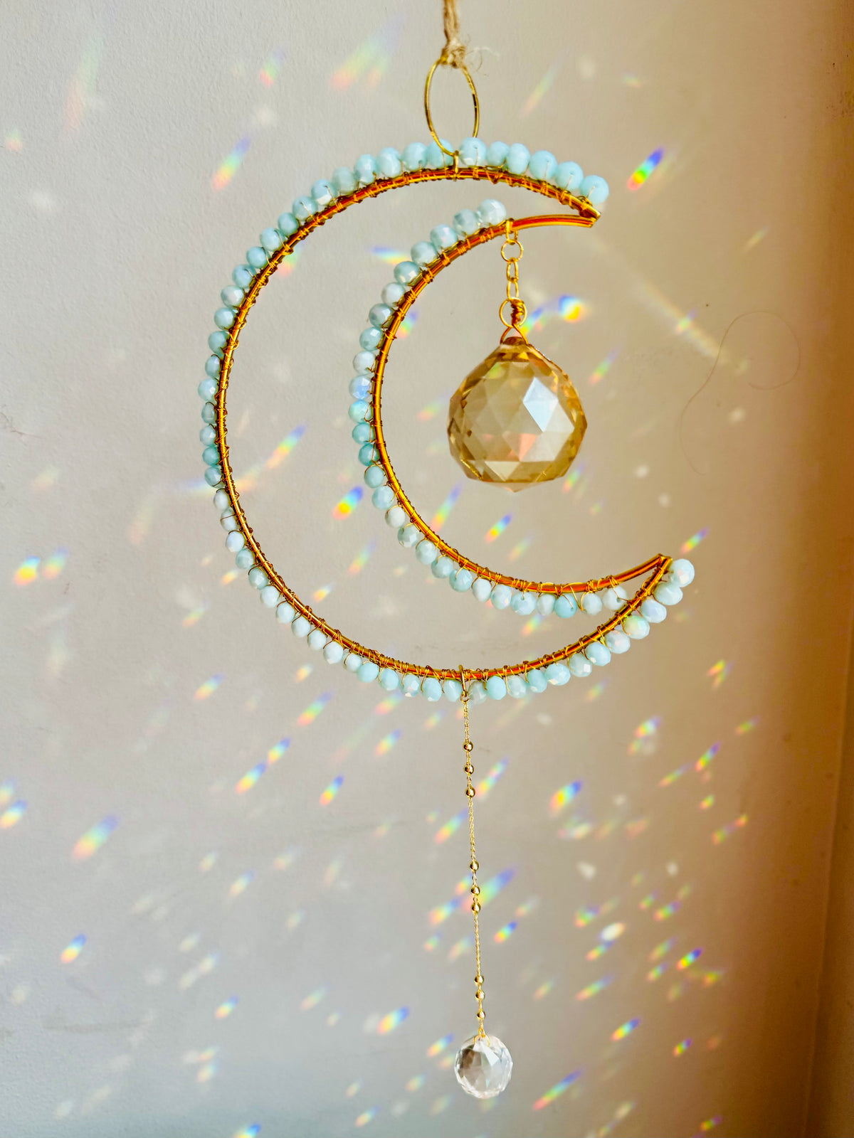 Maxi Crescent Ice Blue Sacred Light Talisman