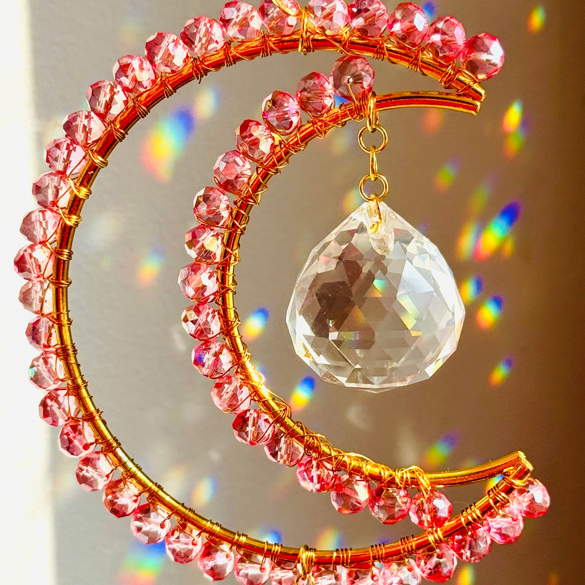 MidiCrescentPinkSuncatcher closeup image