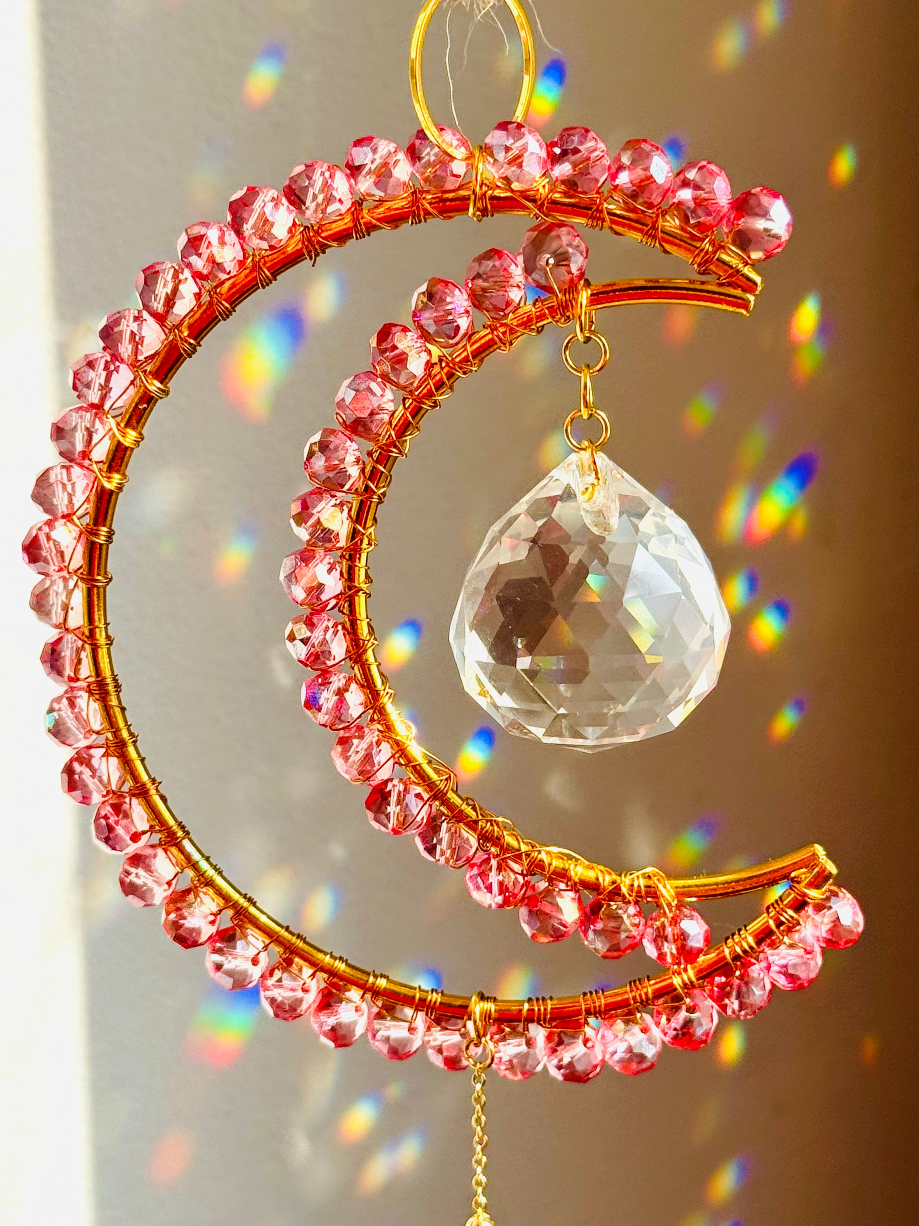 Midi Crescent Pink Suncatcher